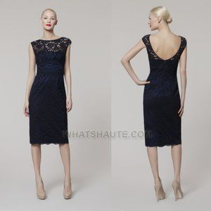 Maggy London Scoop Back Lace Dress in Navy